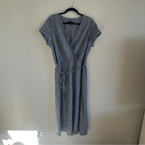 Banana Republic Plus Striped Wrap Dress - Size 14